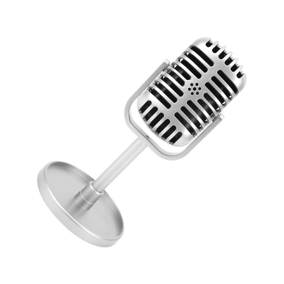 Classic Prop Microphone, Light Fashionable Karaoke Prop Mic Sturdy For Gifts Decoration For Photography Props Silver