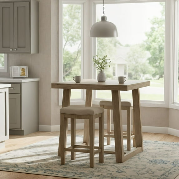 Classic Pub Dining Table Counter Height (41in / 1050mm), Seashell Wirebrush