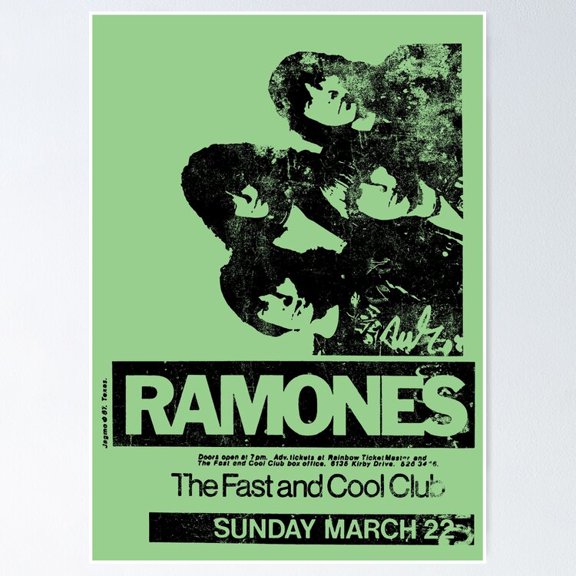 Classic Punk Band Live Concert Flyer Graphic Wall Decor Retro Music Art, Unframed Poster
