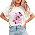 thumbnail image 1 of Classic Q Card Queen Trendy Retro Women's Graphic Tee Crew Neck Short Sleeve Statement Shirt, 1 of 6