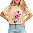 thumbnail image 1 of Classic Q Card Queen Trendy Retro Women's Graphic Tee Crew Neck Short Sleeve Statement Shirt, 1 of 6