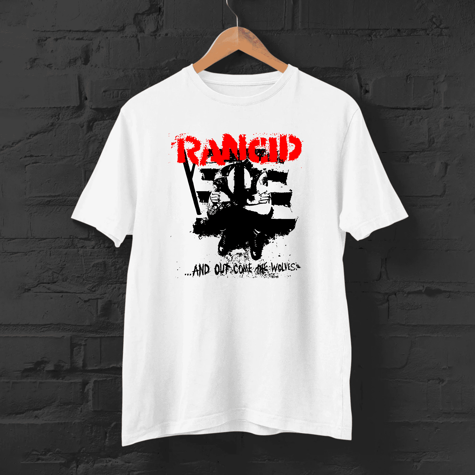 Classic RANCID T-shirt Punk Rock Tee Men's 100% Cotton White Unisex T ...