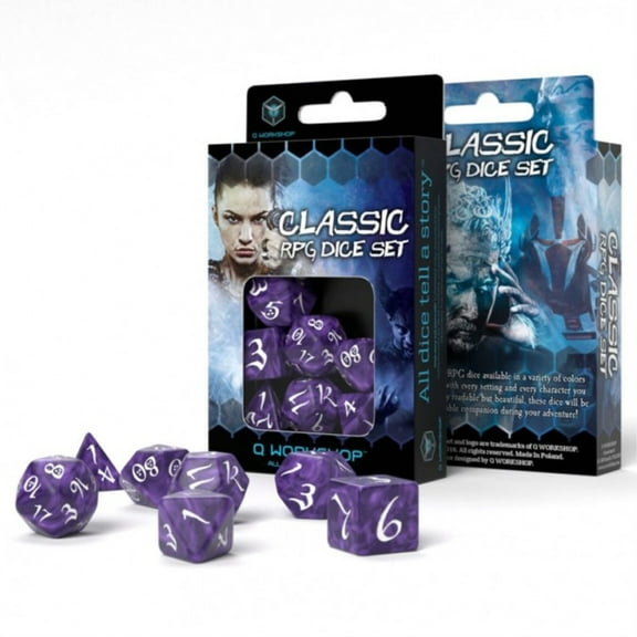 Classic RPG Dice Set Lavender/White (7)