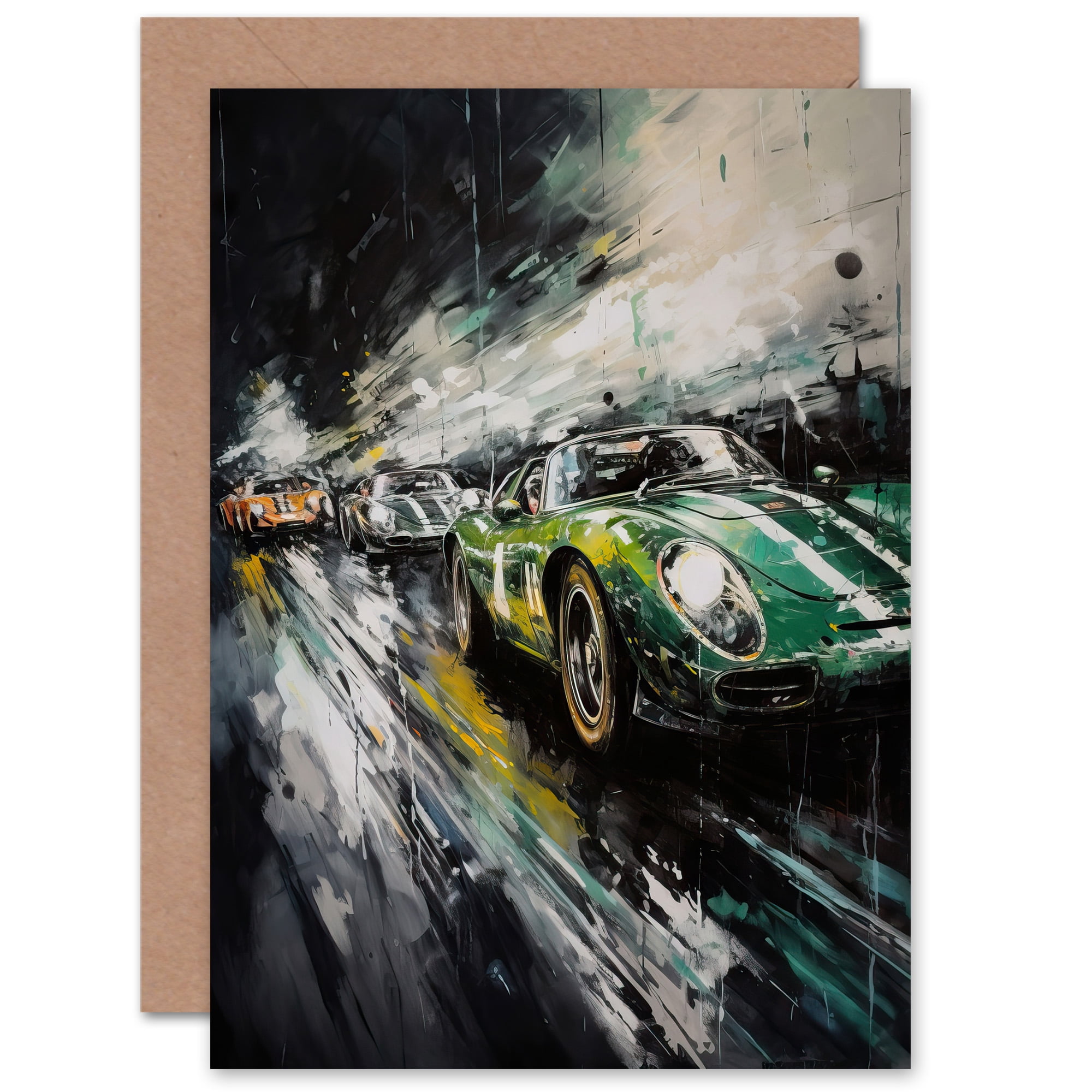 Classic Racing Cars Night Scene British Green Motorsport for Husband ...