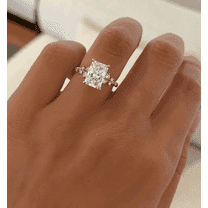 Classic Radiant Cut Engagement Ring Certified Moissanite Diamond Ring 10K/14K/18K Yellow Gold Vermeil Proposal Ring For Women