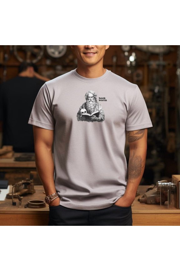 Classic Reader’s Retro Tee – Soft Vintage Illustration Shirt