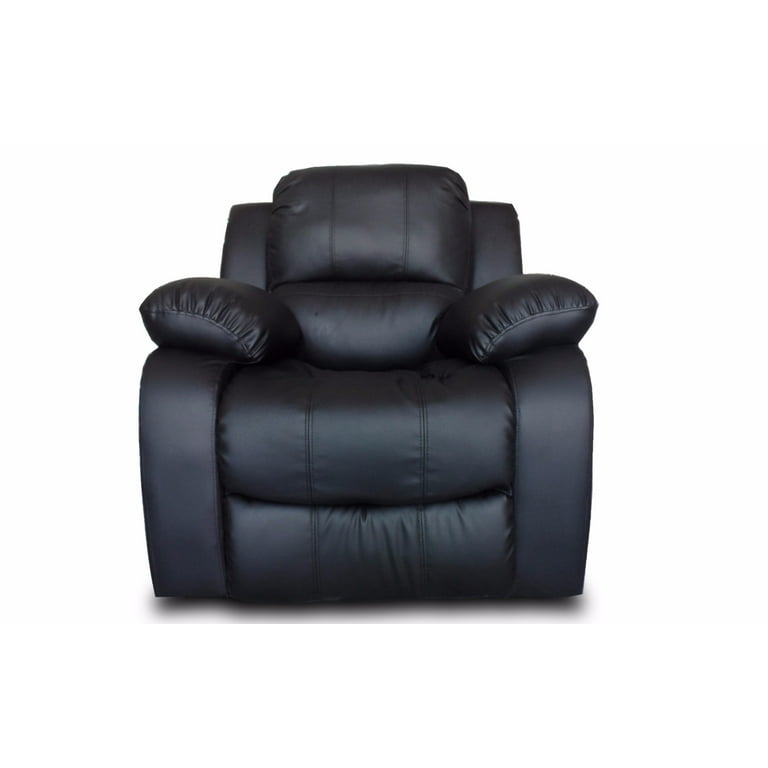 Classic reclining overstuffed single seat bonded leather recliner chair clearance