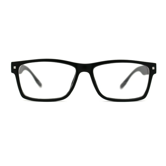 Classic Rectangle Horn Rim Plastic Fashion Clear Lens Eye Glasses Matte Black