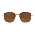thumbnail image 1 of Classic Rectangle Retro 90s Nerdy Metal Rim Sunglasses Gold Brown, 1 of 4