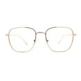 thumbnail image 1 of Classic Rectangle Retro 90s Nerdy Metal Rim Sunglasses Gold Clear, 1 of 4