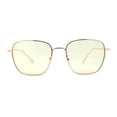 thumbnail image 1 of Classic Rectangle Retro 90s Nerdy Metal Rim Sunglasses Gold Light Green, 1 of 4