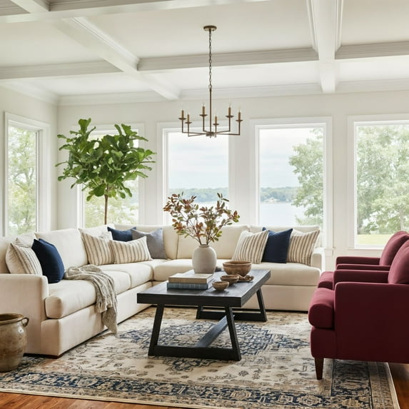 Classic Rectangular Coffee Table (54in x 24in / 1371mm x 609mm), Black Wirebrush