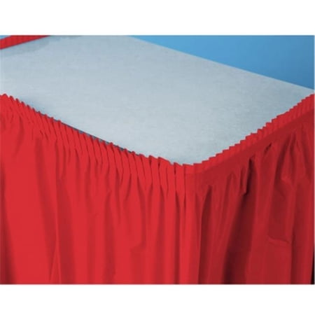 Classic Red 14' x 29" Plastic Tableskirts 3 Count