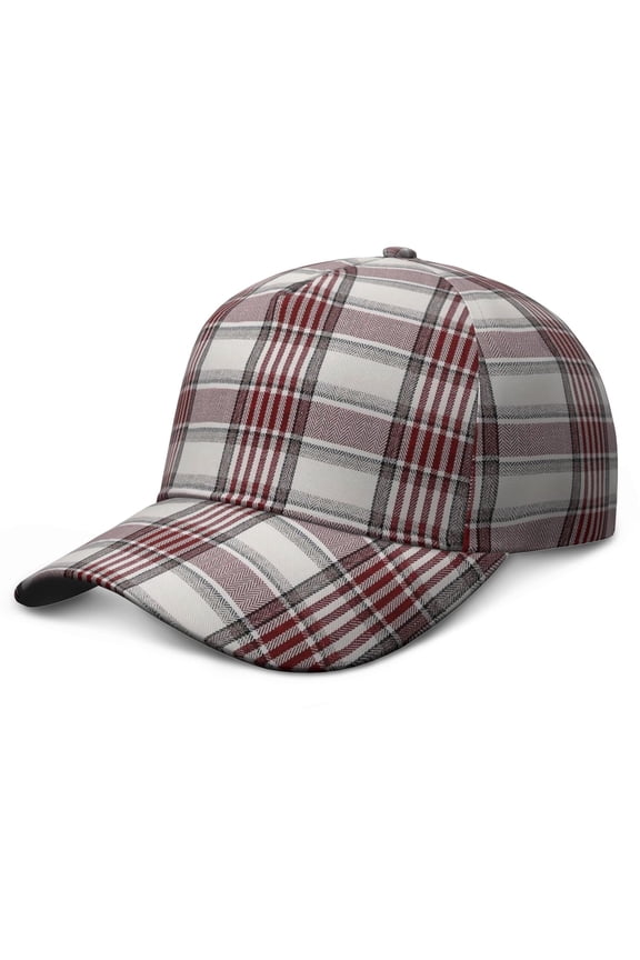 Classic Red and Black Buffalo Plaid Print Adjustable Hat, Lightweight and Quick-Drying Performance Baseball Cap, Comfortable Fit Dad Hat for Outdoor Activities, Christmas Gift