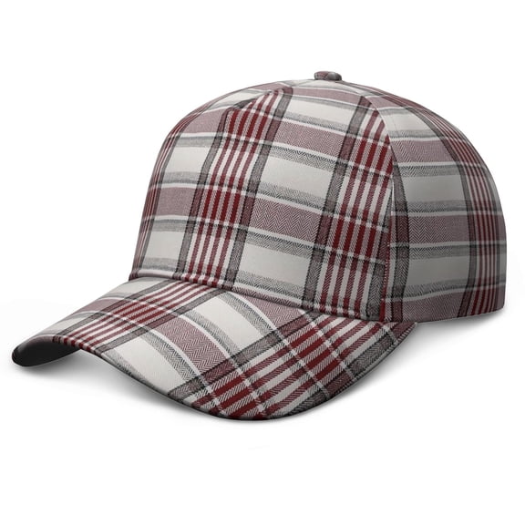 Classic Red and Black Buffalo Plaid Print Adjustable Hat, Lightweight and Quick-Drying Performance Baseball Cap, Comfortable Fit Dad Hat for Outdoor Activities, Christmas Gift
