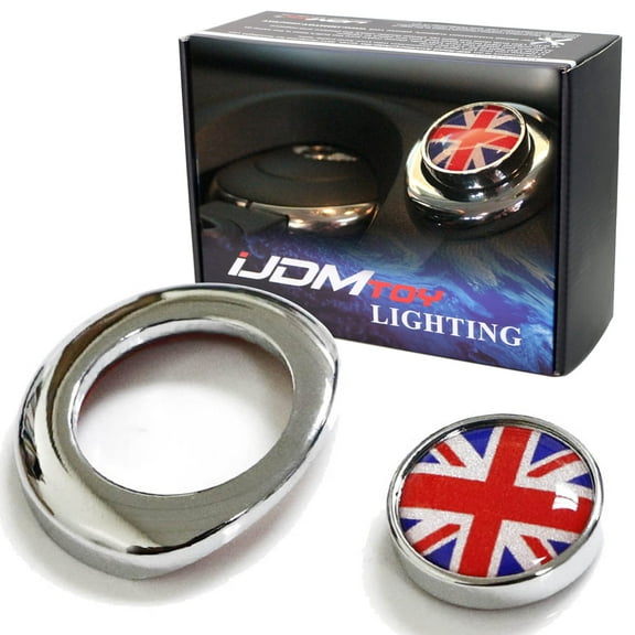 Classic Red/Blue Color UK Union Jack Design Engine Start Push Start Cap Cover Decoration, For 2nd Gen Mini Cooper