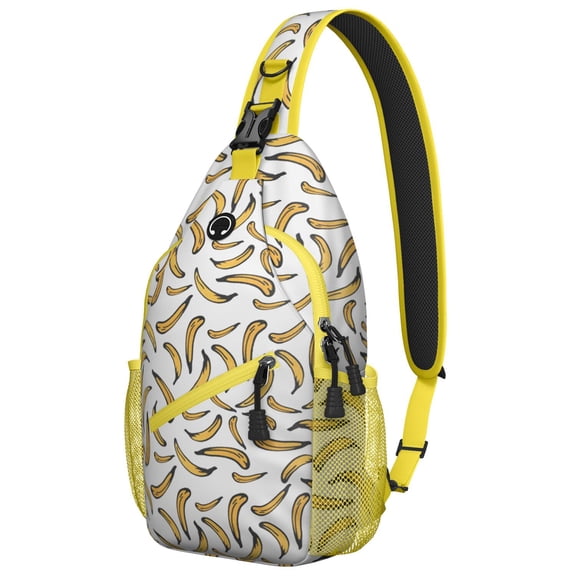 Classic Red and Green Apple Print Travel Sling Backpack, Lightweight Crossbody Bag with Cute Cartoon Fruit Pattern and Multi-Layer Storage for Apple Lovers