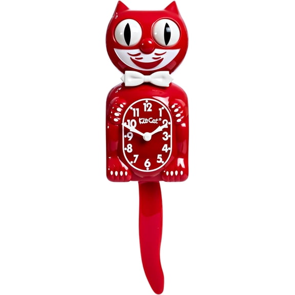 Kit Cat Klock Classic Red Limited Edition Wall Clock, Iconic Retro Vintage Cat Clock with Moving Eyes, Wagging Tail & Rolling Eyes