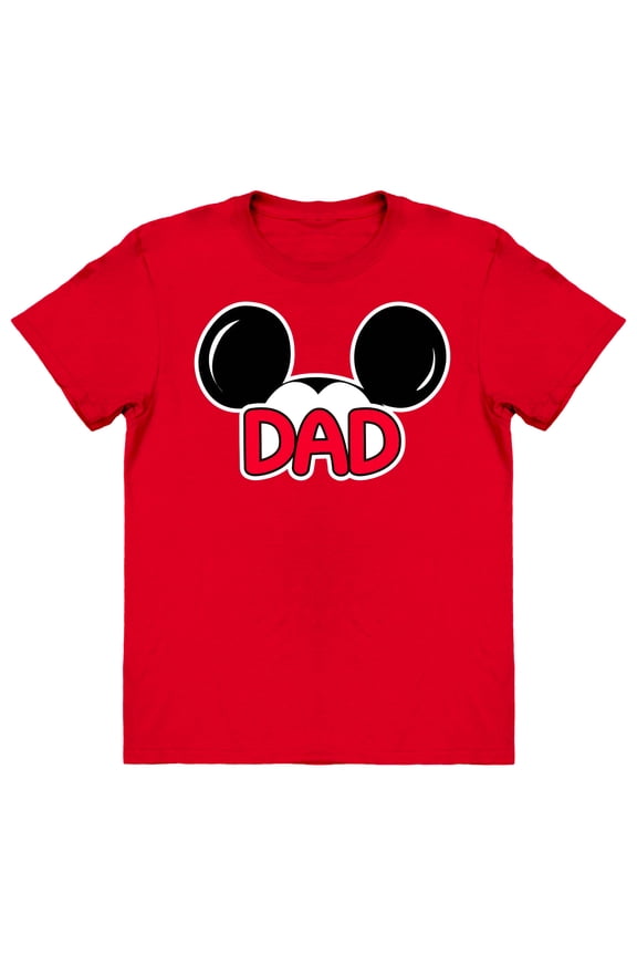 Classic Red Mickey Dad Family Shirt S
