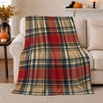 thumbnail image 1 of Classic Red Plaid Tartan Pattern, Dramatic Artistic Scene, Warm Flannel Blanket for Living Room and Reading Nook, Art Lovers person's Day Gift, Artistic Home Decor, 1 of 9