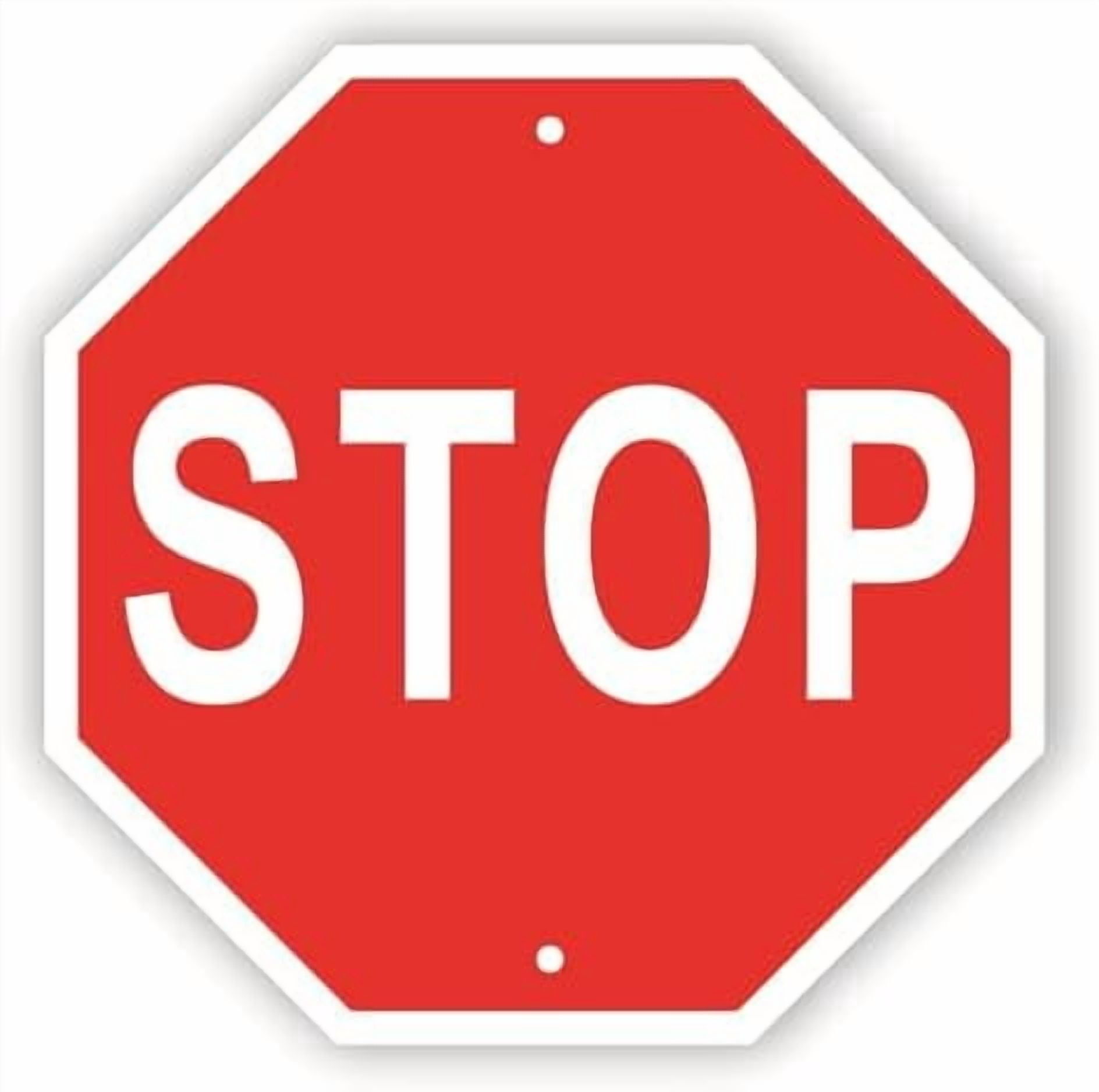 Classic Red STOP Sign, 12x12 inch Aluminum STOP Sign, Red Traffic ...