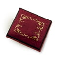 thumbnail image 1 of Classic Red Wine Arabesque Wood Inlay Music Box, Quality & Beauty of Sorrento Italy - Moldau, The, 1 of 2