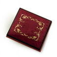 thumbnail image 1 of Classic Red Wine Arabesque Wood Inlay Music Box, Quality & Beauty of Sorrento Italy - Only You, 1 of 2