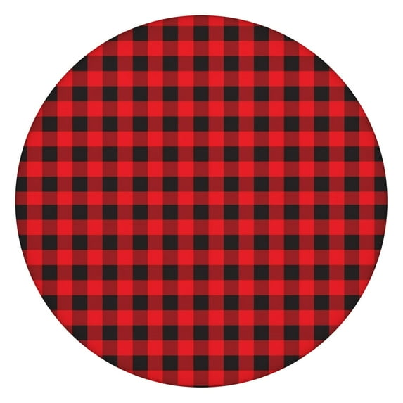 Classic Red and Black Buffalo Plaid Tablecloth, Retro Checkered Design, Rustic Farmhouse Style for Dining Room or Outdoor Table