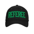 thumbnail image 1 of Classic Referee Hat Premium Cotton Low Profile Unstructured Adjustable Strapback Black Green, 1 of 3