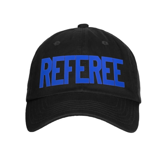 Classic Referee Hat Premium Cotton Low Profile Unstructured Adjustable Strapback Black Royal