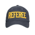 thumbnail image 1 of Classic Referee Hat Premium Cotton Low Profile Unstructured Adjustable Strapback Charcoal Gold, 1 of 3