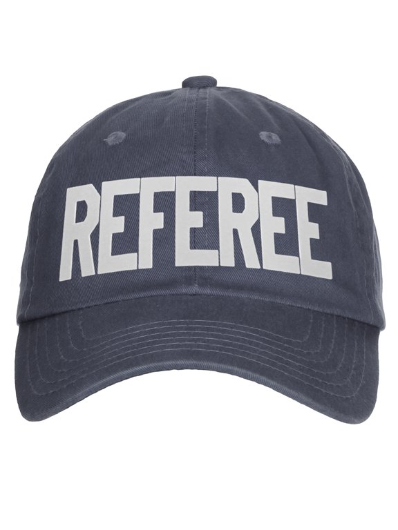 Classic Referee Hat Premium Cotton Low Profile Unstructured Adjustable Strapback Charcoal White