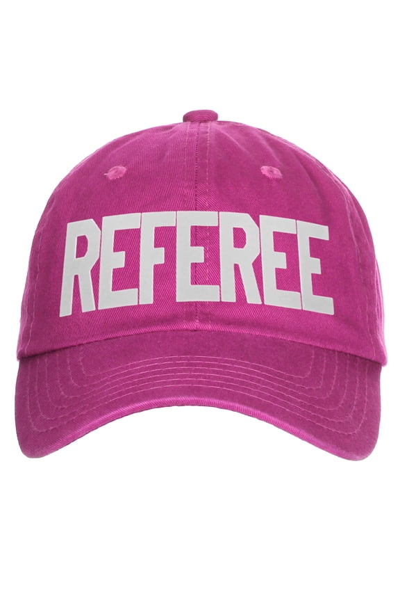 Classic Referee Hat Premium Cotton Low Profile Unstructured Adjustable Strapback Hot Pink White