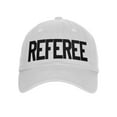 thumbnail image 1 of Classic Referee Hat Premium Cotton Low Profile Unstructured Adjustable Strapback White Black, 1 of 3