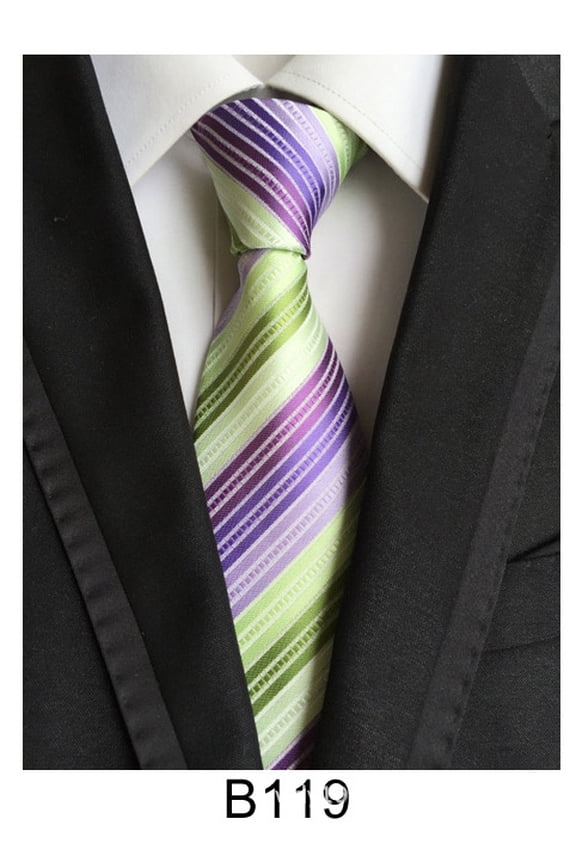 Classic Reimagined Men's Necktie 1 Pack, Using a High-Grade Silk Polyester Material with a Modern Woven Jacquard Stripe Pattern for the Contemporary Business Professional