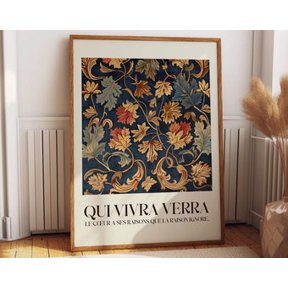Classic Renaissance Floral French Proverb Wall Art Poster