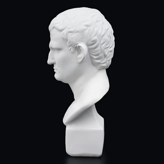 White Resin Bust Sculpture for Table and Shelf Decor, Stable and Ornament for Home or Office