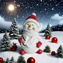 Classic Resin Snowman Figurine Set, Cute Christmas Snowman Decorations for Indoor Winter Christmas Decor, Festive Table & Shelf Small Xmas Ornament 1#