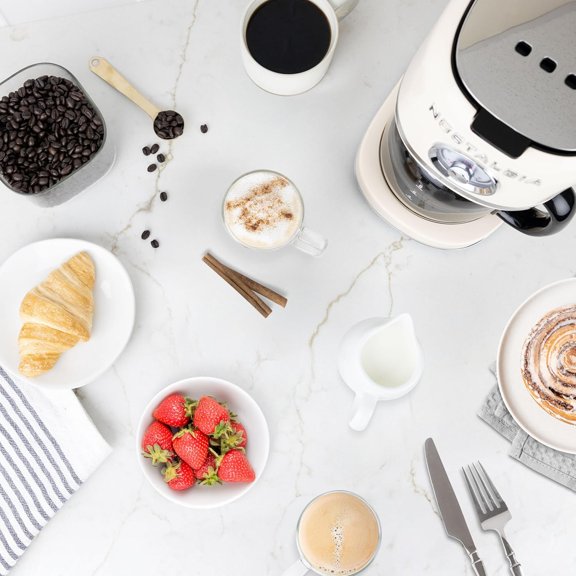 Classic Retro 10 Cup Coffee Maker - One-Touch Drip Brew, Reusable Filter - Anti-Drip, Auto Shutoff, & Display - Dishwasher Safe 50 oz Carafe -