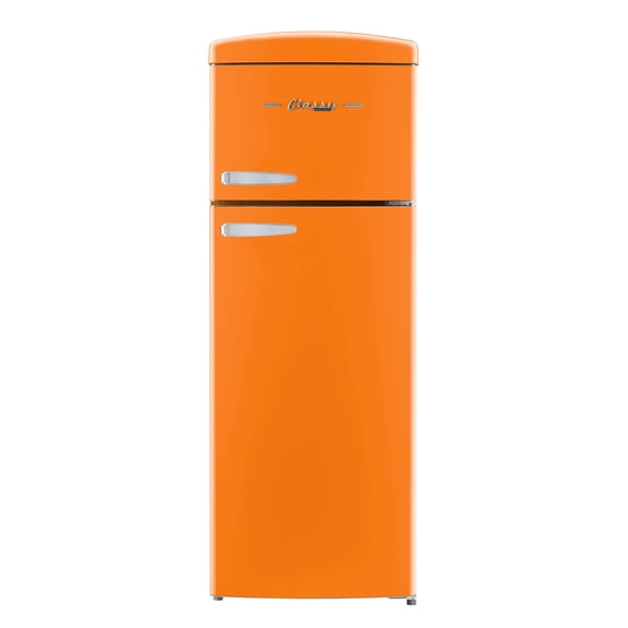 Unique Appliances Classic Retro 24" 7.5 Cu ft Top Mount Refrigerator, Creamsicle Orange