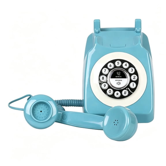 Classic Retro Bluetooth Desk Phone with Handset & Speakerphone, USB Rechargeable Home Landline Telephone