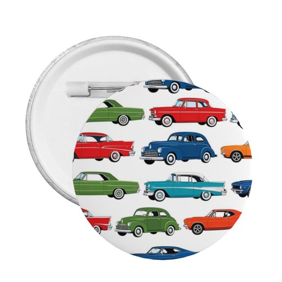 Classic Retro Car Pattern Round Button Pin Badge 5PCS Pinback Buttons Lapel Pin for Jacket, Backpack, Hat, Party Favor, Gift