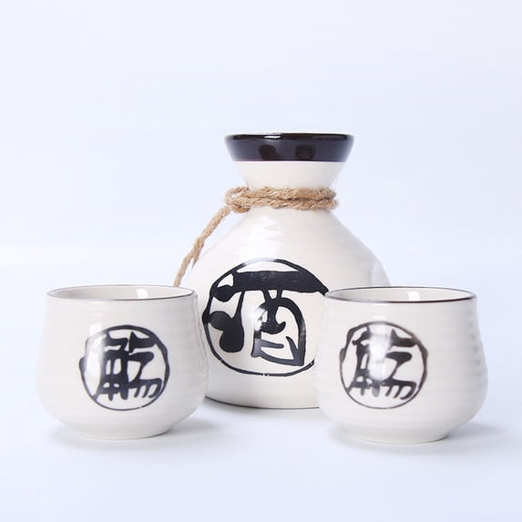 Classic Retro Ceramic Japanese Style Sake Wine Glass Set for Solo Drinking and Parties