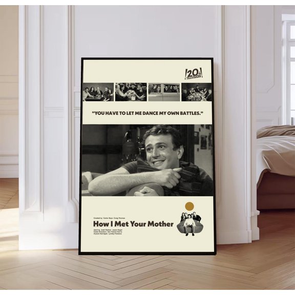 Classic Retro Comedy Series Minimalist Black and White Mid-Century Modern Wall Art, Unframed Canvas