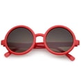 thumbnail image 1 of Classic Retro Horn Rimmed Neutral-Colored Lens Round Sunglasses 52mm (Red / Lavender), 1 of 4