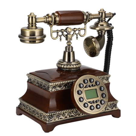 Classic Retro Landline Telephone Backlight LCD Display Desk Phone Dual System FSK DTMF 11.42 x 10.24 in