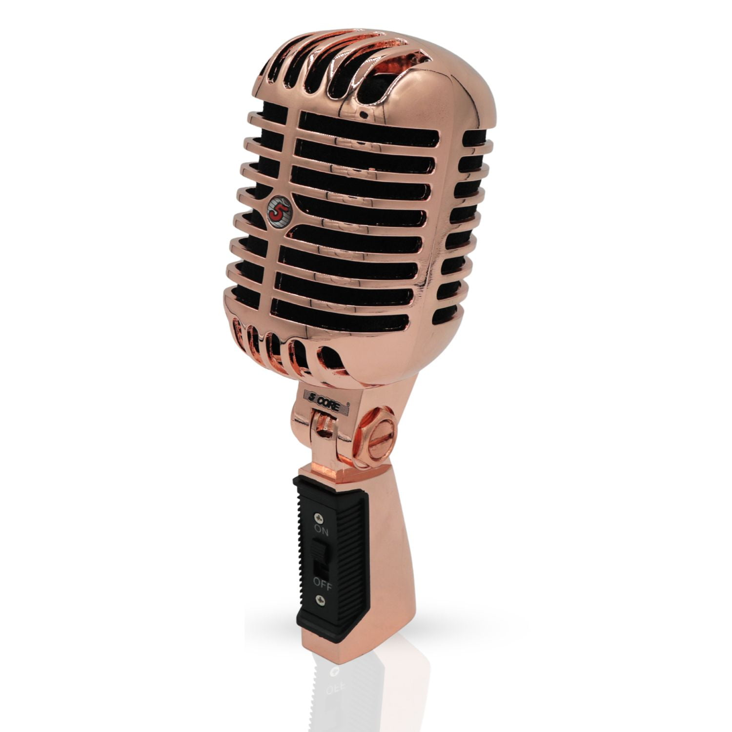 Classic Retro Microphone Dynamic (ALL METAL BODY) - Old Vintage Style Unidirectional Cardioid Mic w/ XLR Input Universal Stand Compatible | Live Performance |Singing In Studio |Recording Gold