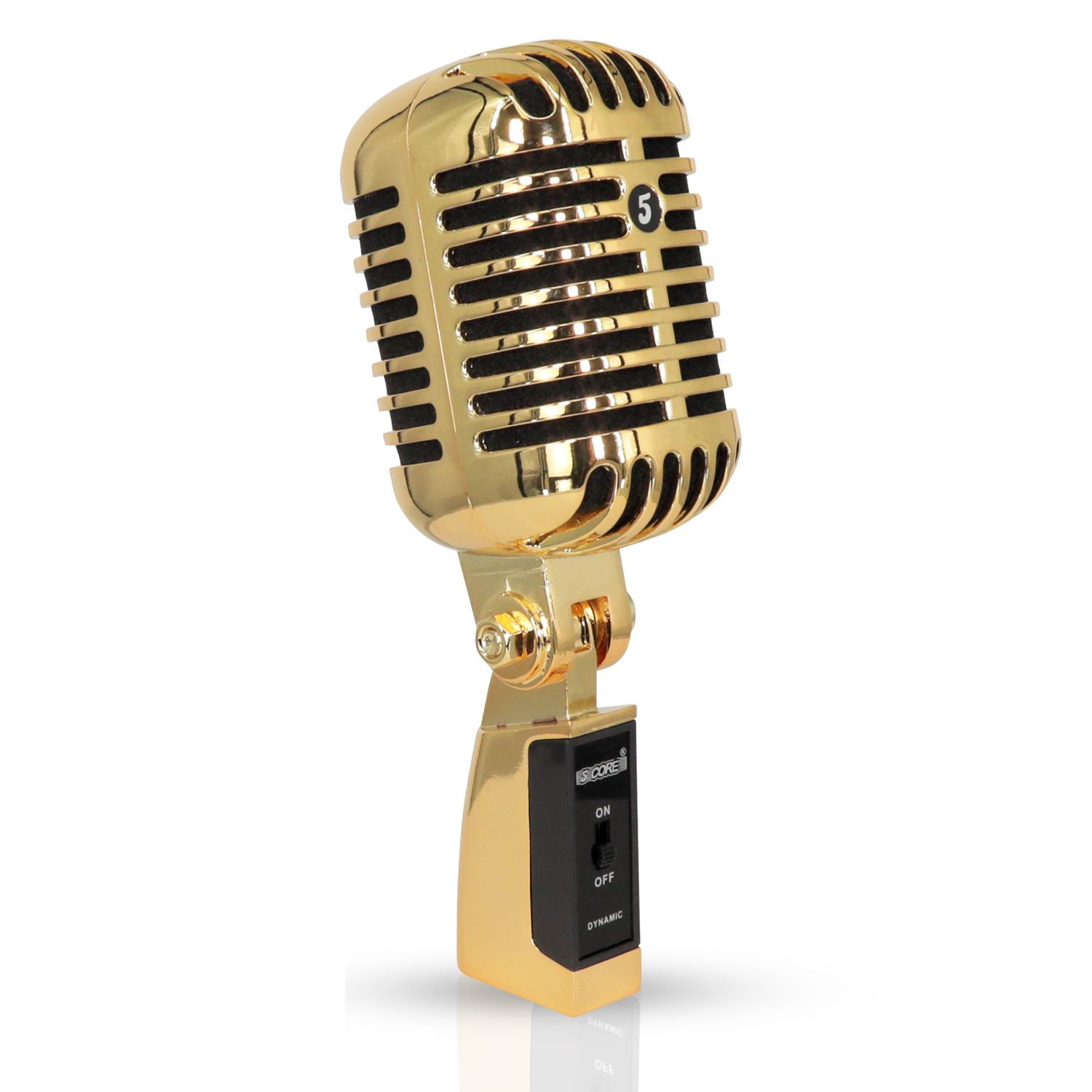 Classic Retro Microphone Dynamic (ALL METAL BODY) - Old Vintage Style Unidirectional Cardioid Mic w/ XLR Input Universal Stand Compatible | Live Performance |Singing In Studio |Recording Gold