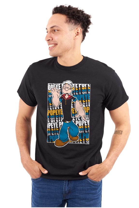 Classic Retro Popeye the Sailor Man Men's Graphic T Shirt Tees Brisco Brands L