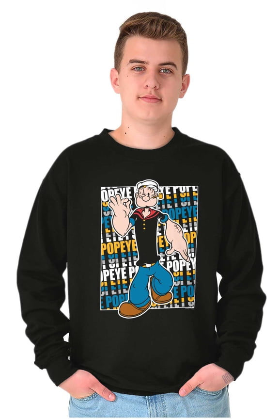 Classic Retro Popeye the Sailor Man Sweatshirt for Men or Women Brisco Brands 3X